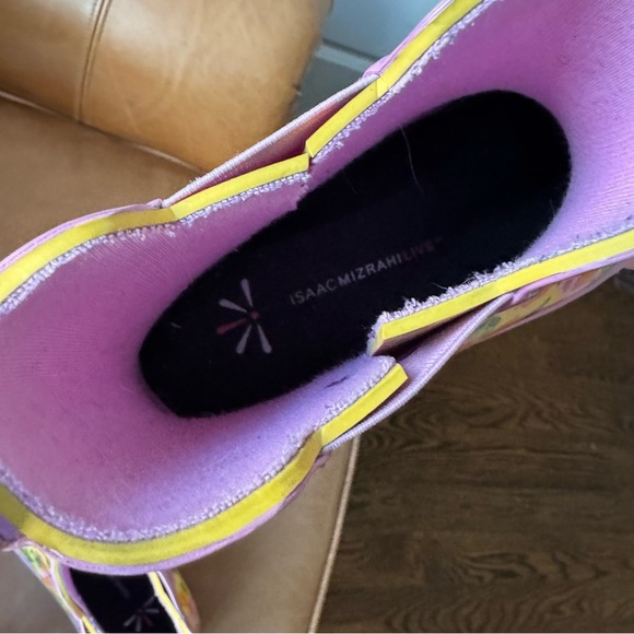 Isaac Mizrahi Floral Print Waterproof Rain Boots Chelsea Pastel Multicolor 8 - Picture 8 of 9